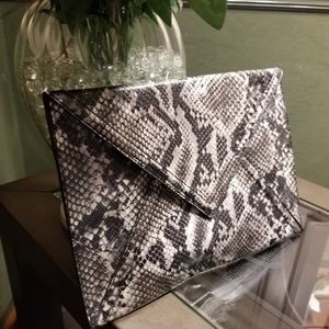 NWT Faux Snakeskin Envelope Clutch Purse